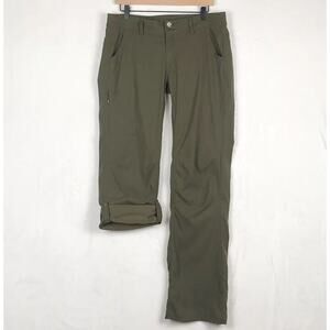 PRANA Halle Convertible Hiking Pants Women's Sz 10 Tall Green Outdoor 33"x31.5"